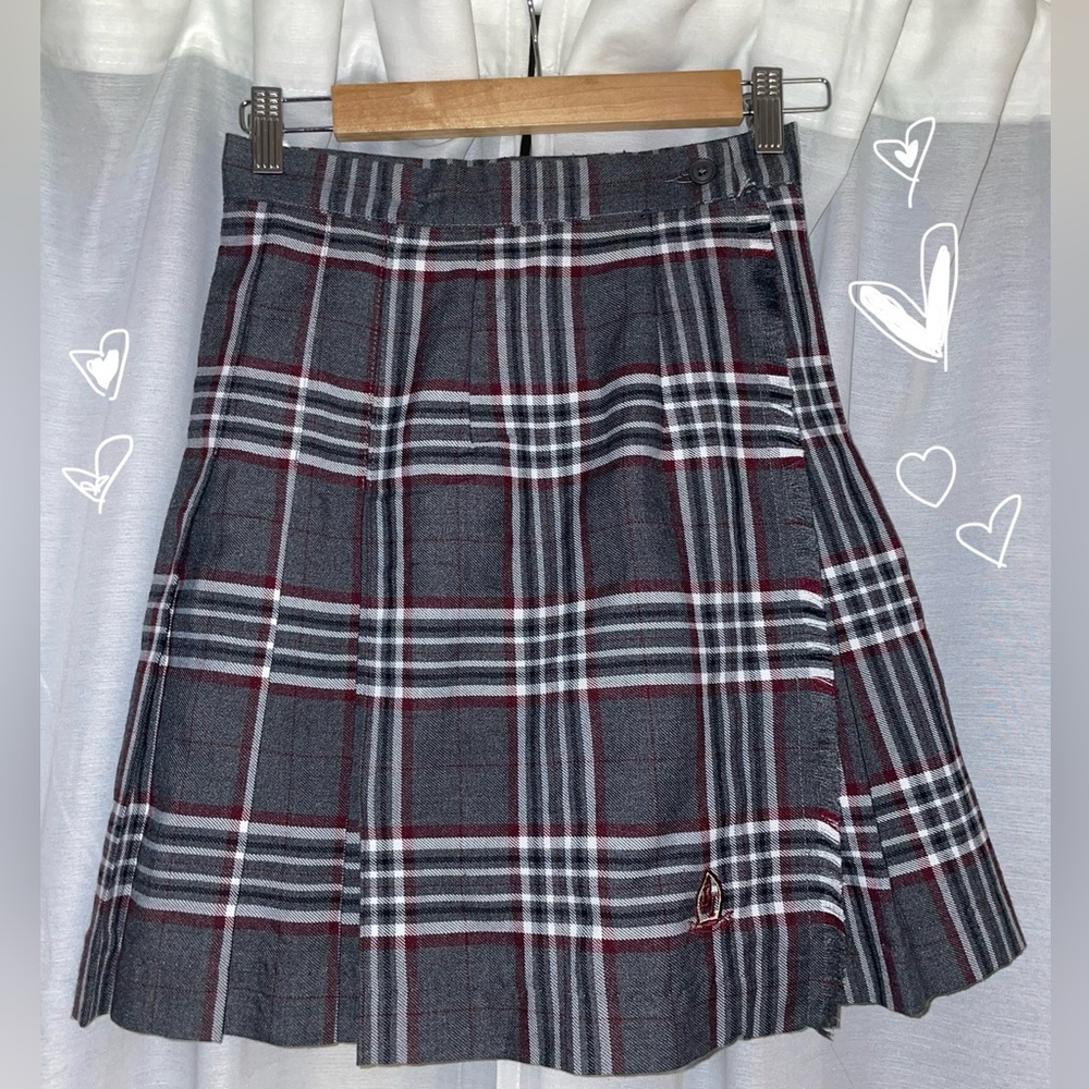 Vintage Preppy 📚🎓✏️ Plaid Gray Wrap Skirt